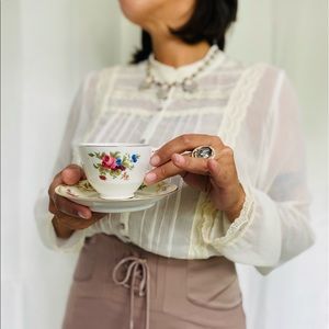 Vintage White Stag sheer button up blouse